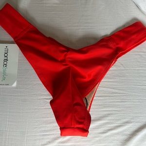 NWT Montce Bikini Bottoms - Red, Size Large